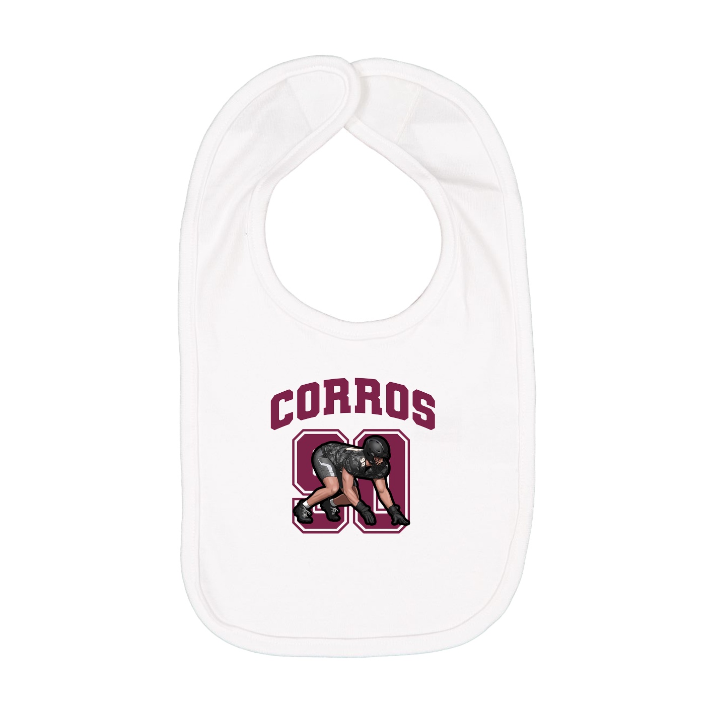 Infant Bib — Number in White