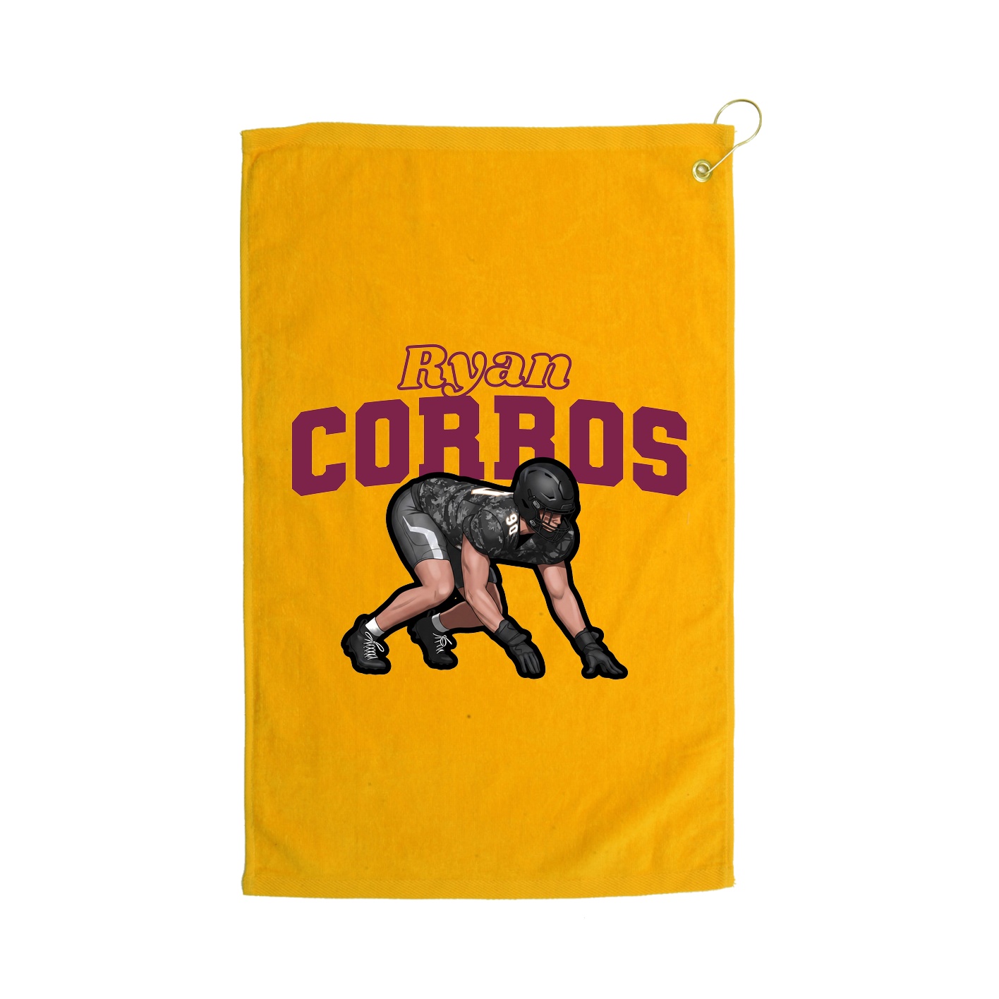 Golf Towel — Name Arch in Gold