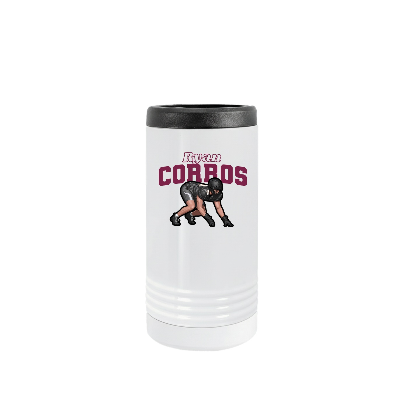 Slim Beverage Holder — Name Arch in White