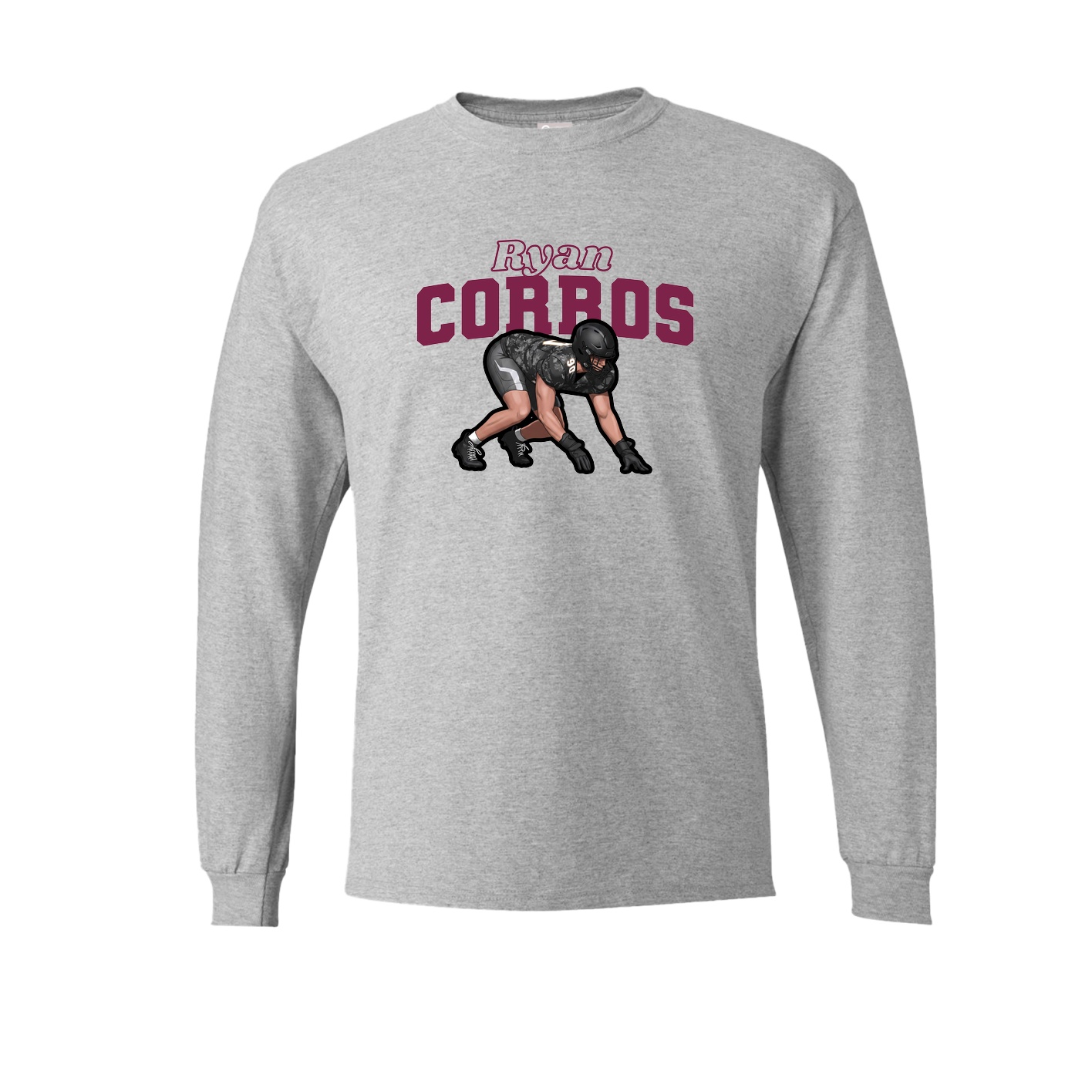 Long Sleeve Tee — Name Arch in Grey