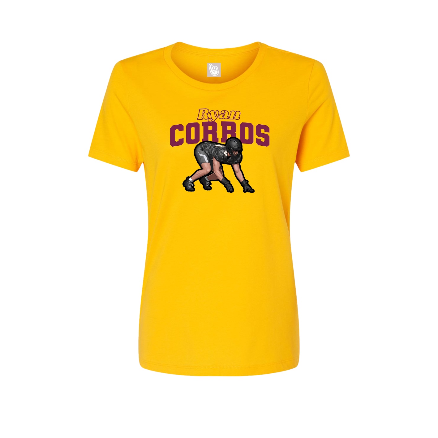 Fitted Women's Tee — Name Arch in Gold