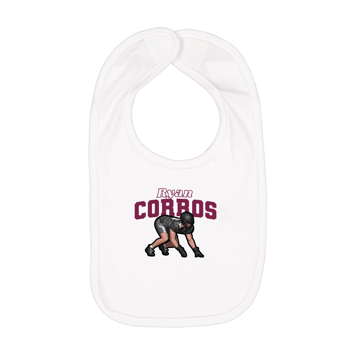 Infant Bib — Name Arch in White