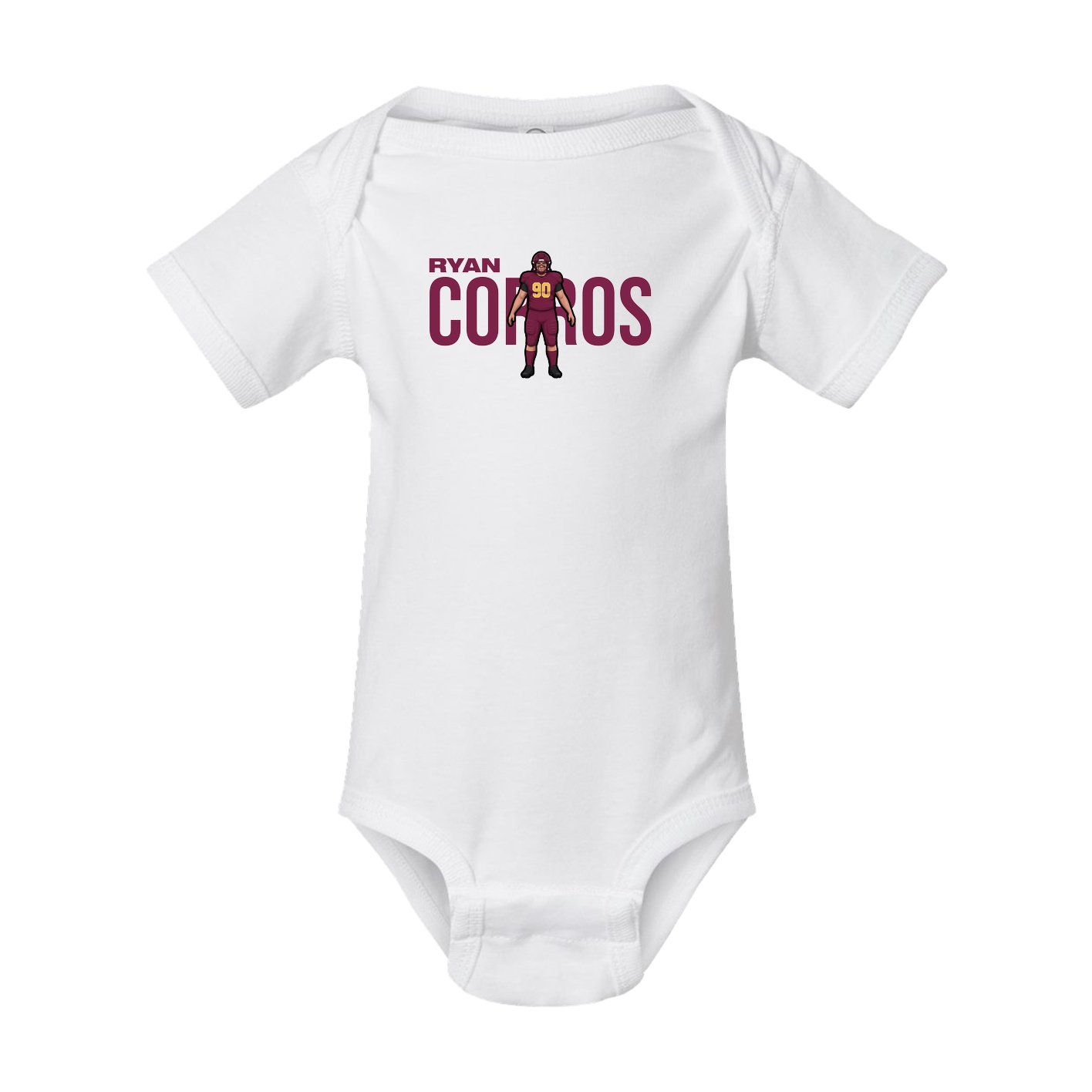 Baby Onesie — Player Name in White
