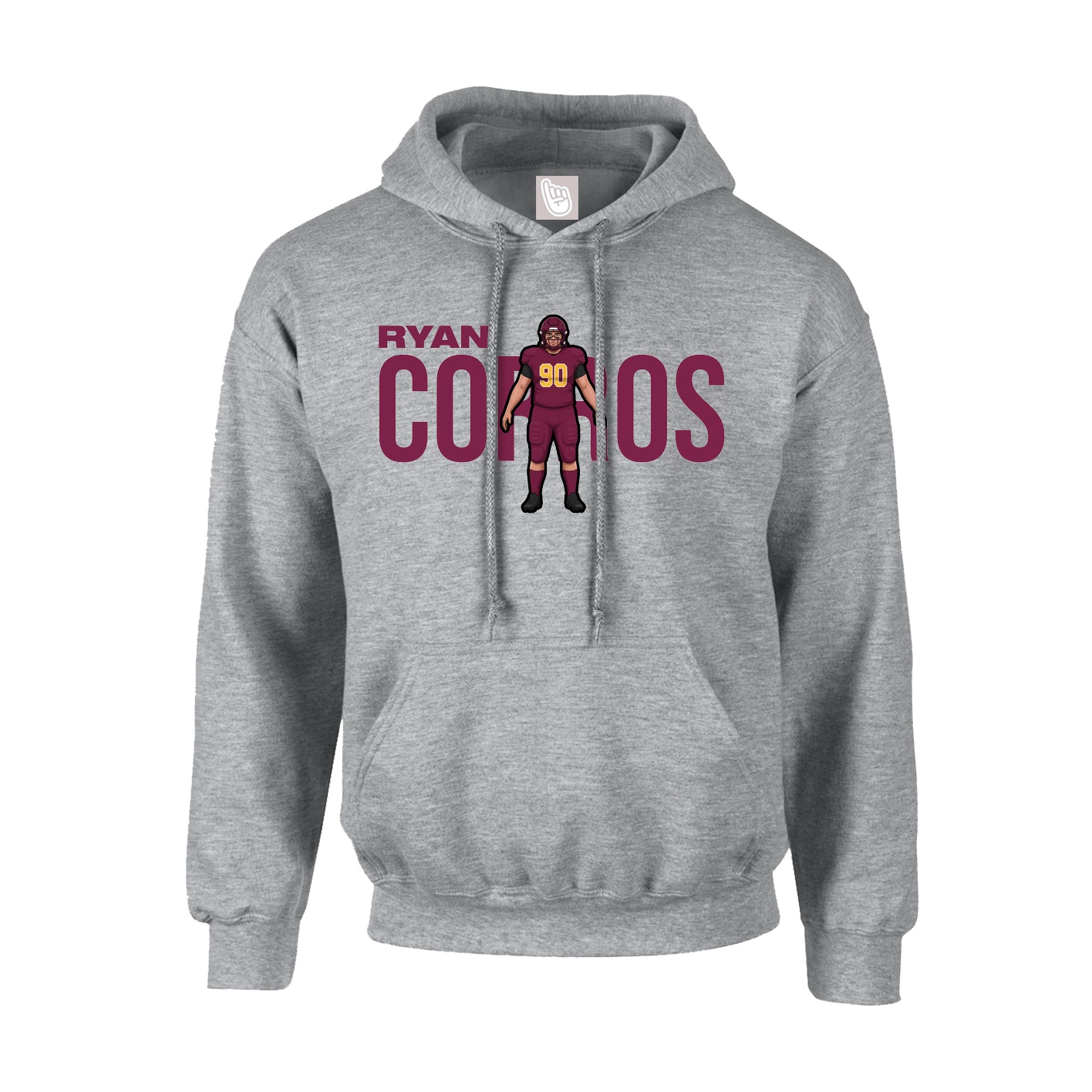 Youth Hoodie — Player Name in Grey