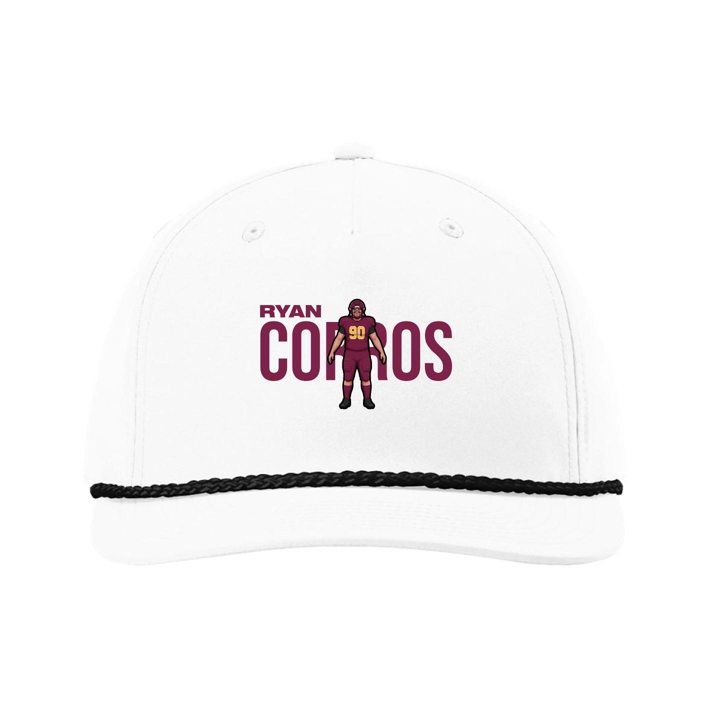 Five-Panel Classic Rope Cap — Player Name in White