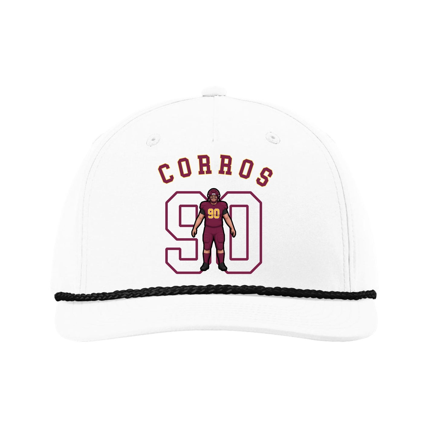 Five-Panel Classic Rope Cap — Shirsey Arch in White