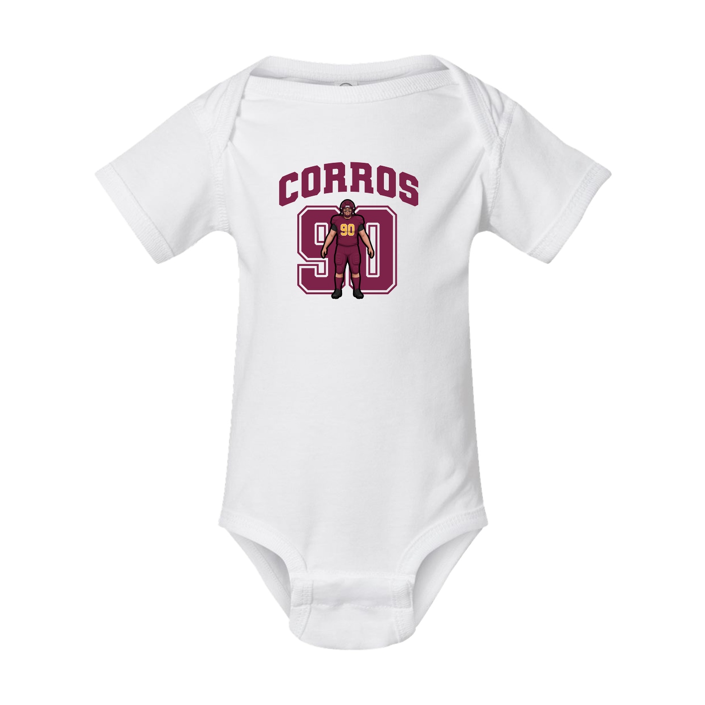 Baby Onesie — Number in White