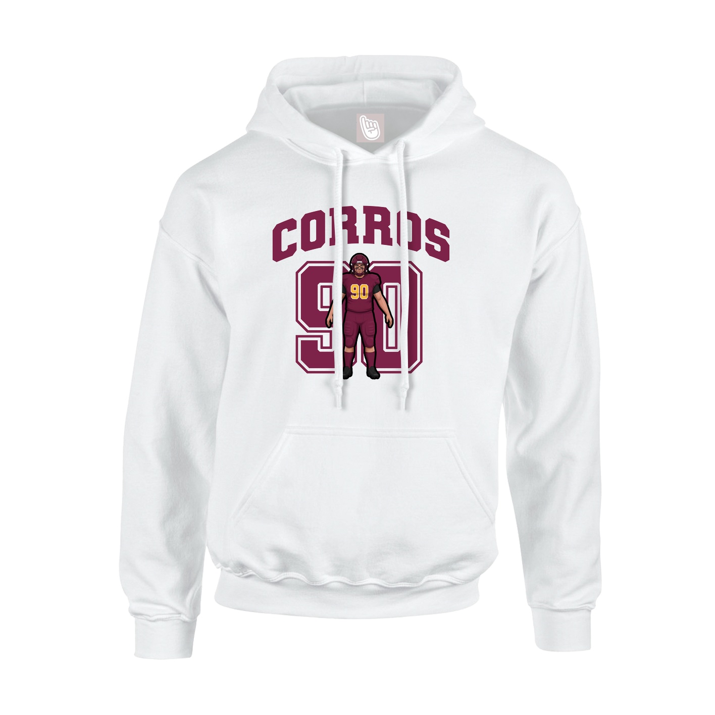 Youth Hoodie — Number in White
