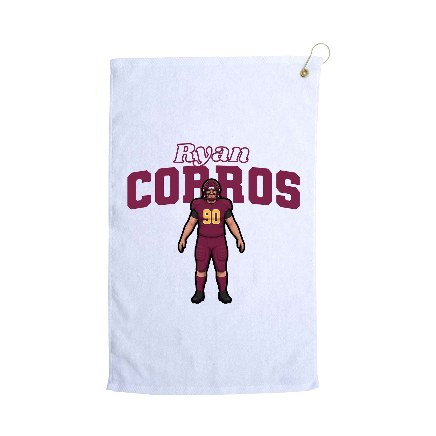 Golf Towel — Name Arch in White