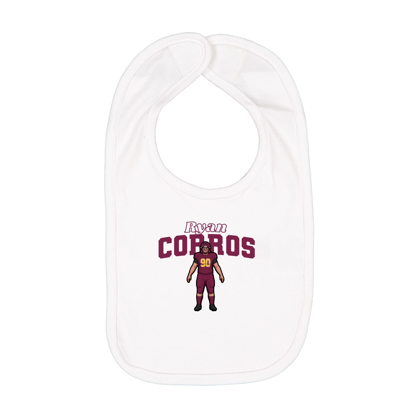Infant Bib — Name Arch in White