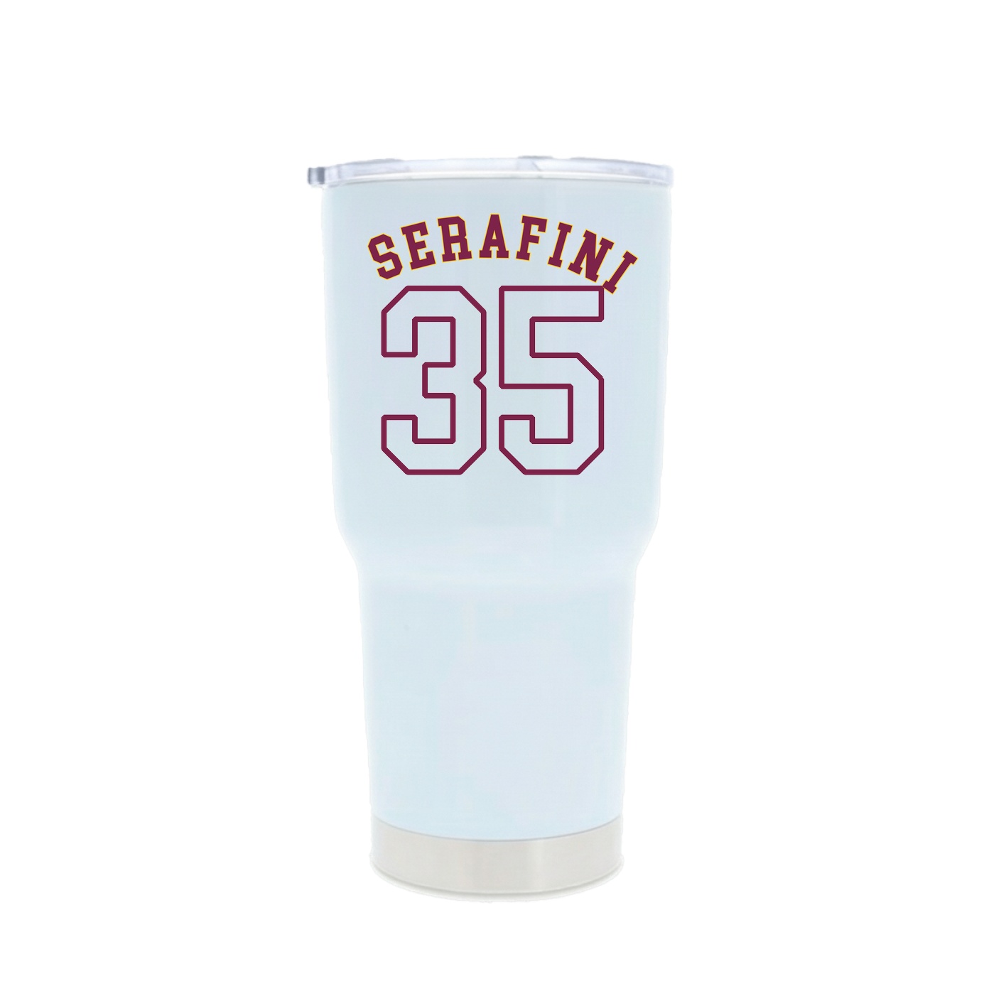 30oz Stainless Steel Tumbler — Shirsey Arch in White