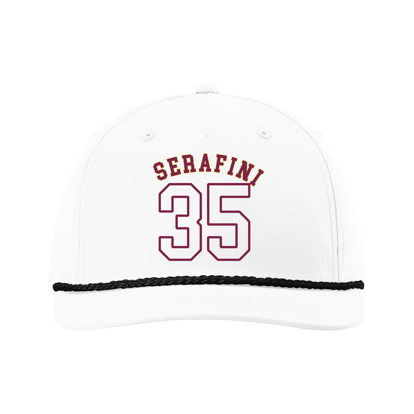 Five-Panel Classic Rope Cap — Shirsey Arch in White