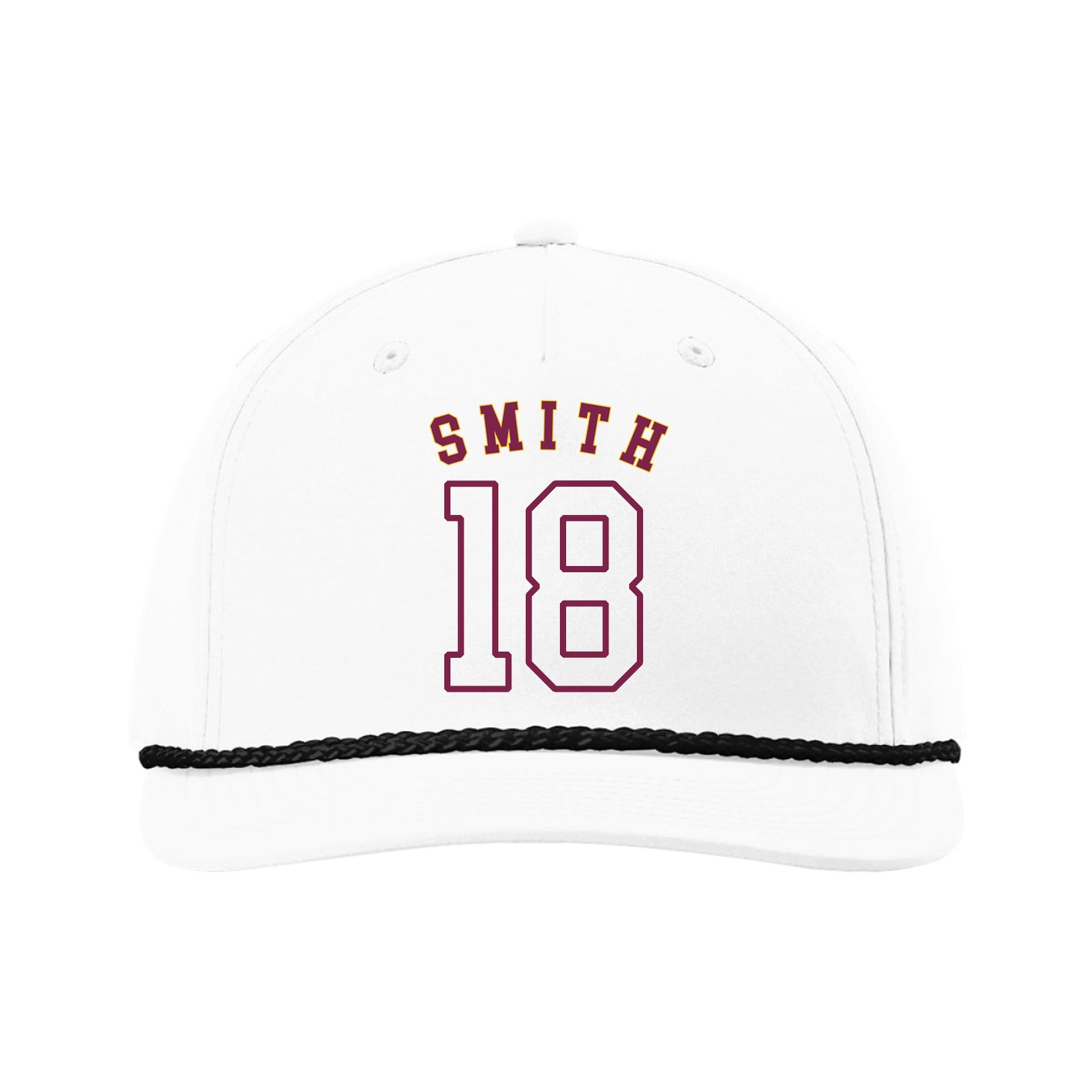 Five-Panel Classic Rope Cap — Shirsey Arch in White