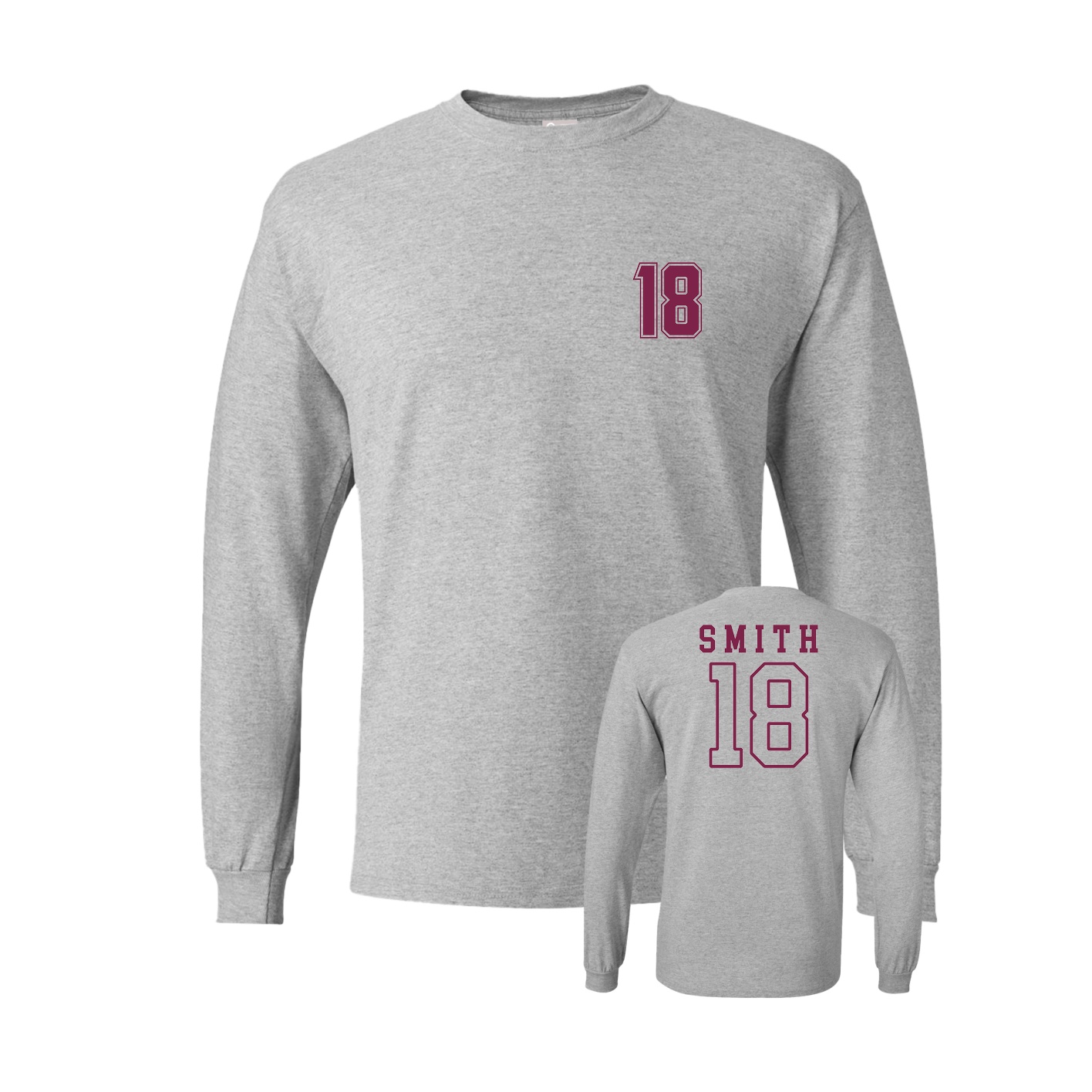 Long Sleeve Tee — Chest Back in Grey