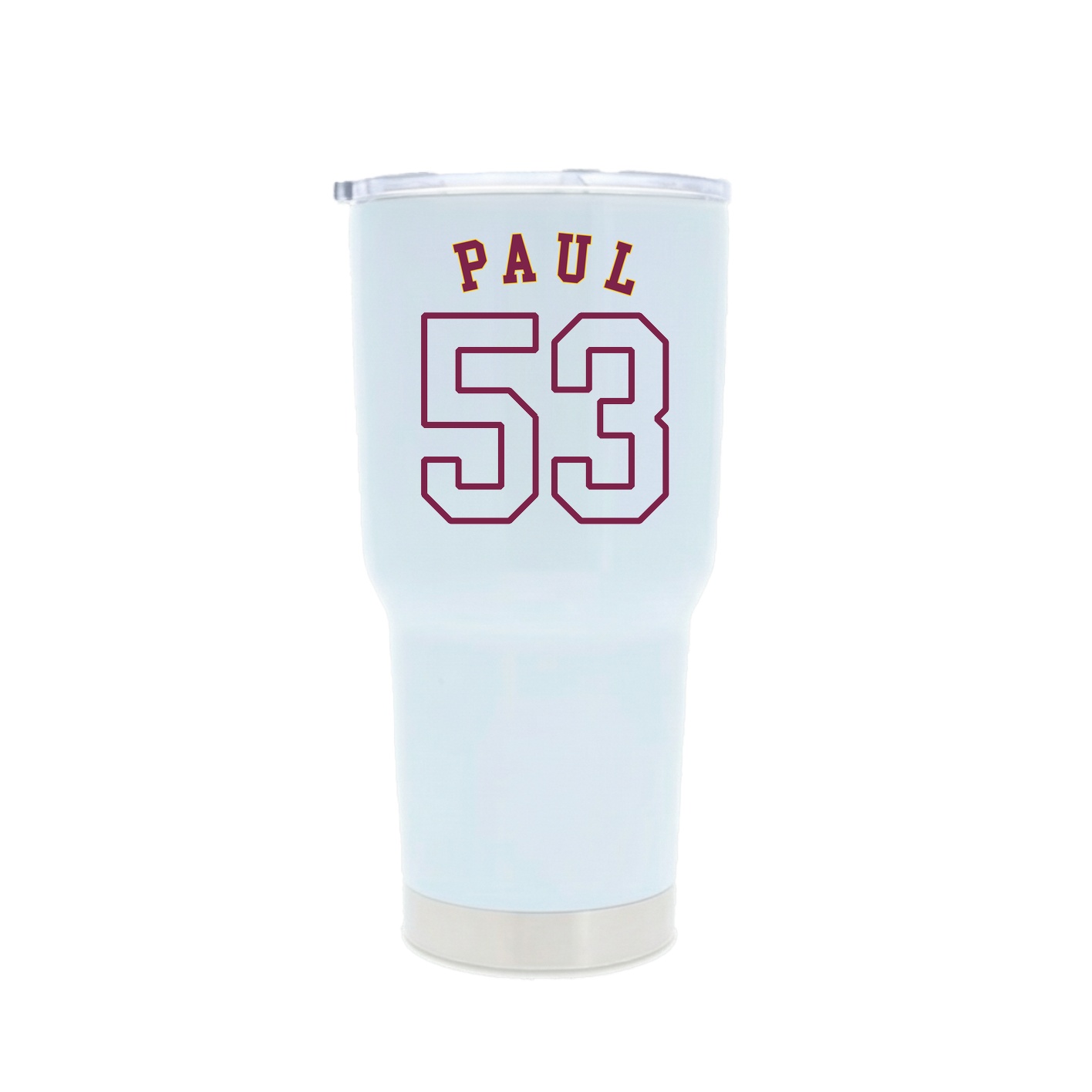 30oz Stainless Steel Tumbler — Shirsey Arch in White