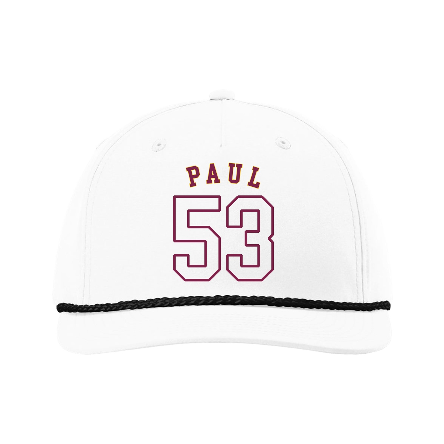 Five-Panel Classic Rope Cap — Shirsey Arch in White