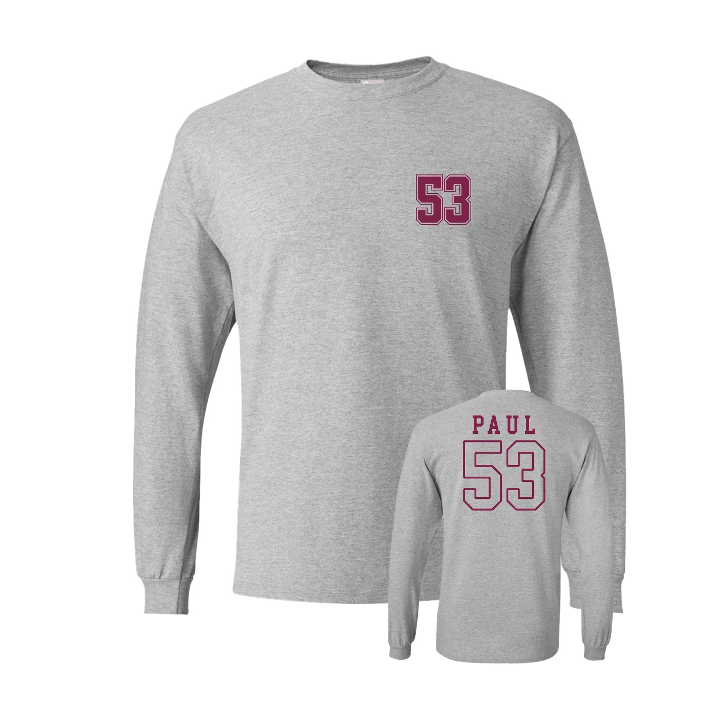 Long Sleeve Tee — Chest Back in Grey