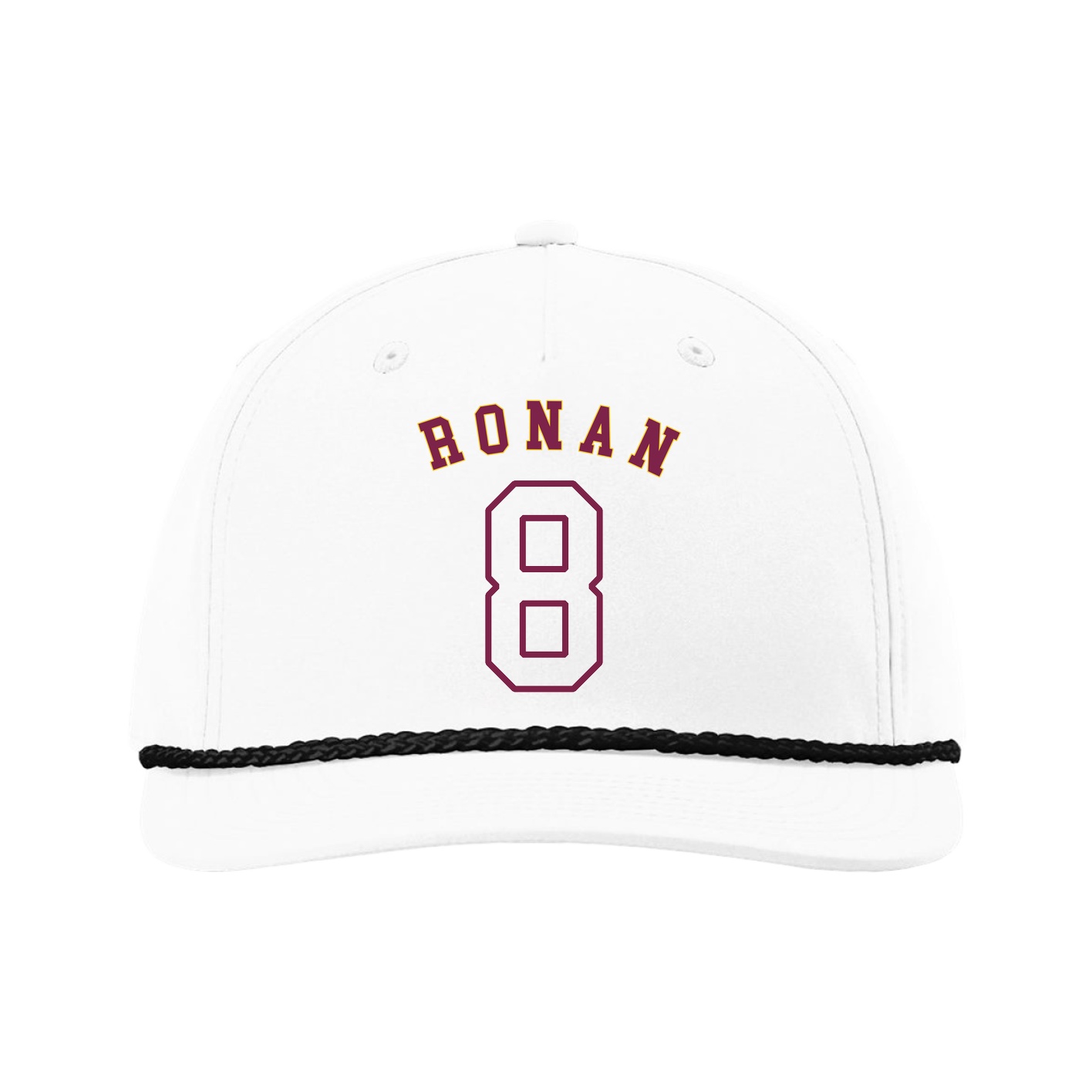 Five-Panel Classic Rope Cap — Shirsey Arch in White