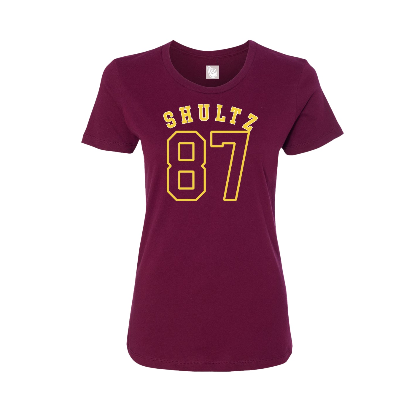 Fitted Women's Tee — Shirsey Arch in Maroon
