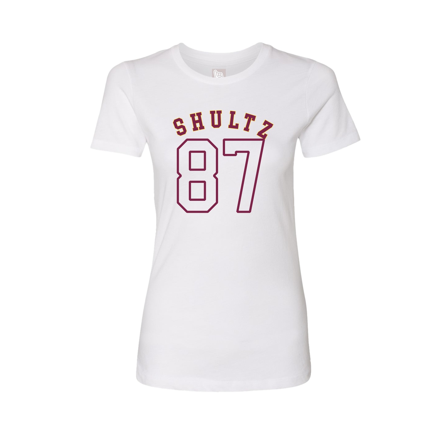 Fitted Women's Tee — Shirsey Arch in White