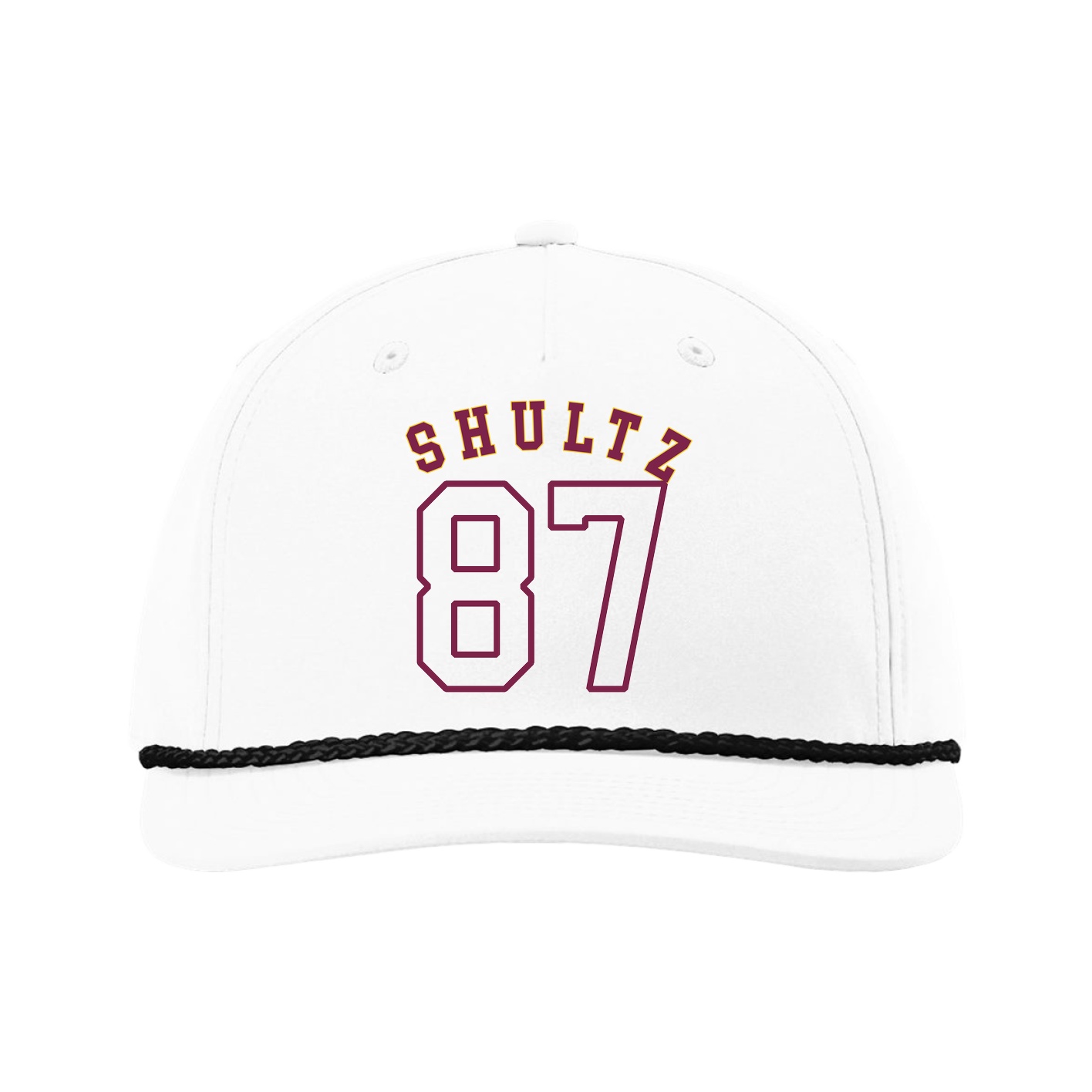 Five-Panel Classic Rope Cap — Shirsey Arch in White
