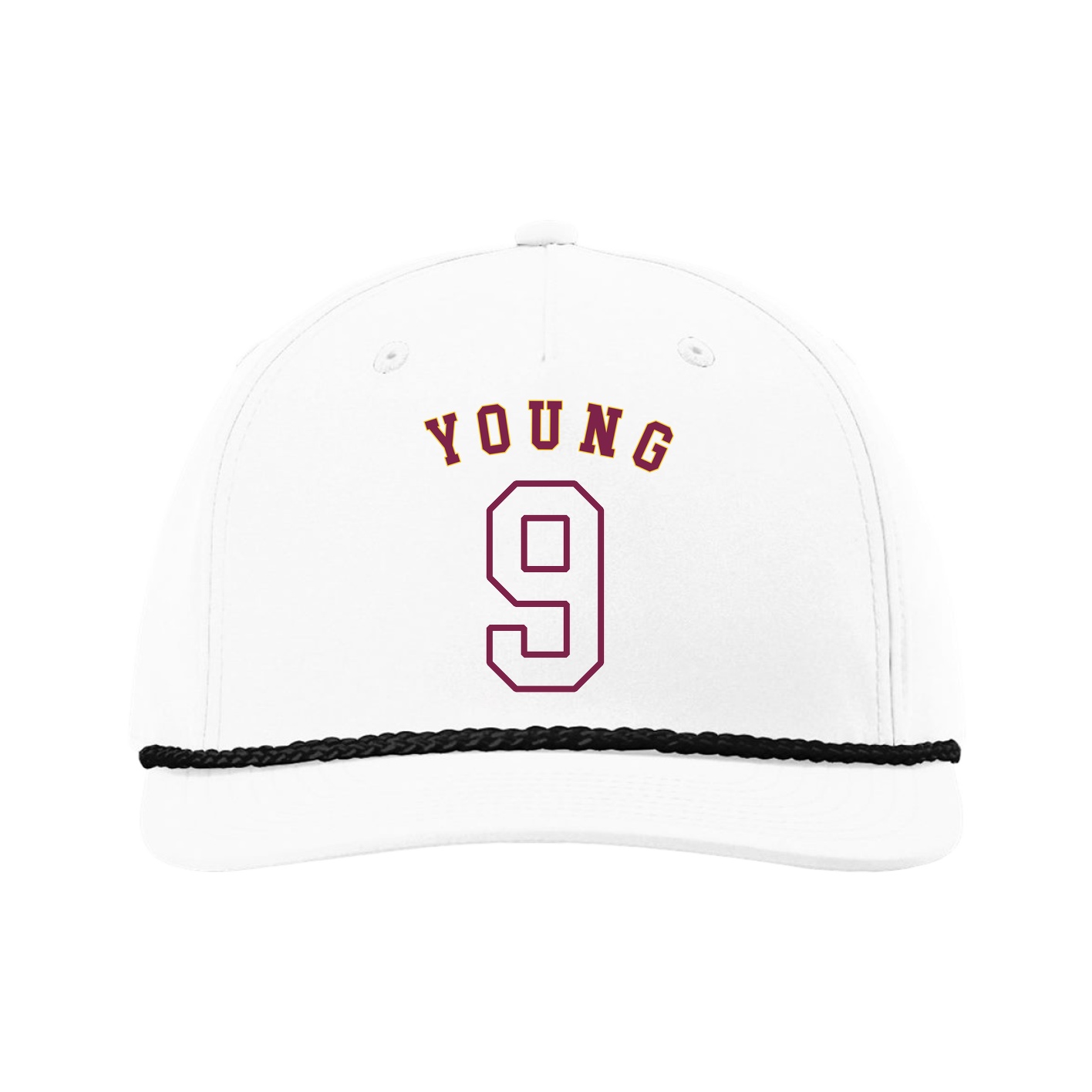 Five-Panel Classic Rope Cap — Shirsey Arch in White