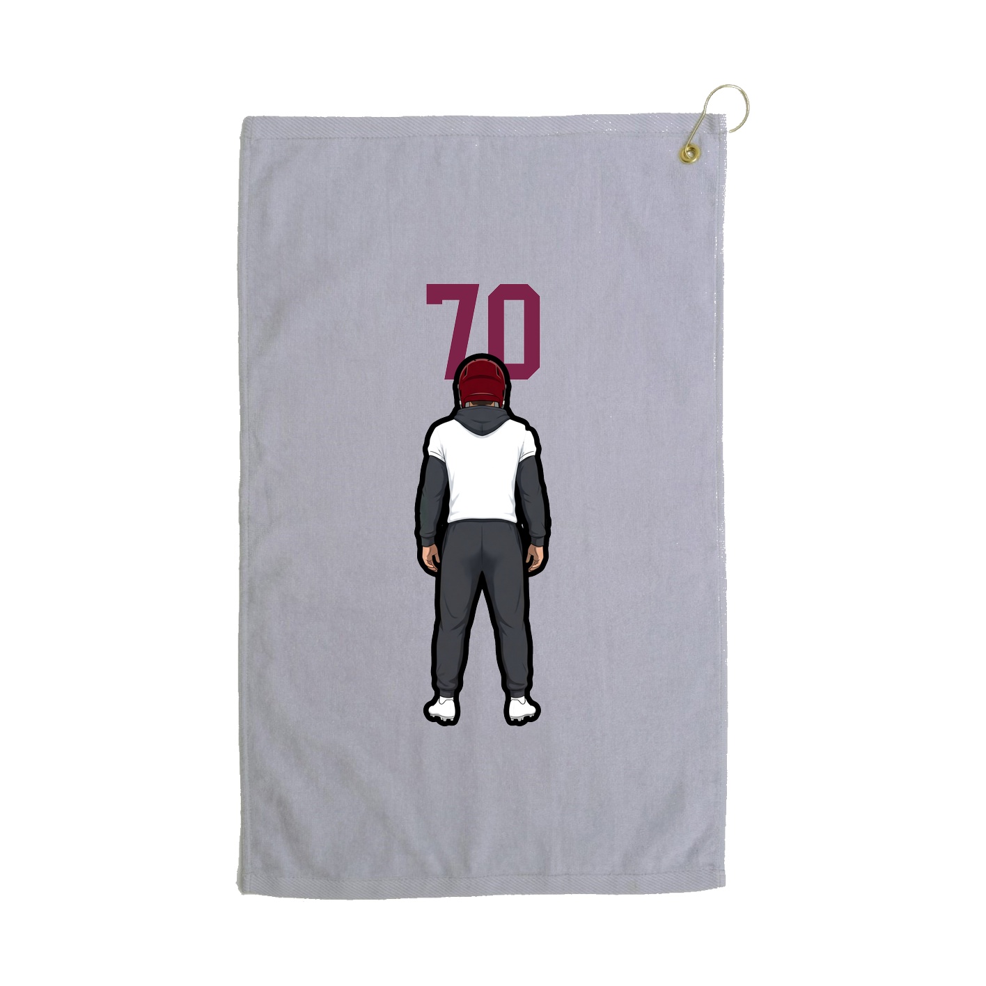 Golf Towel — Number Top in Grey
