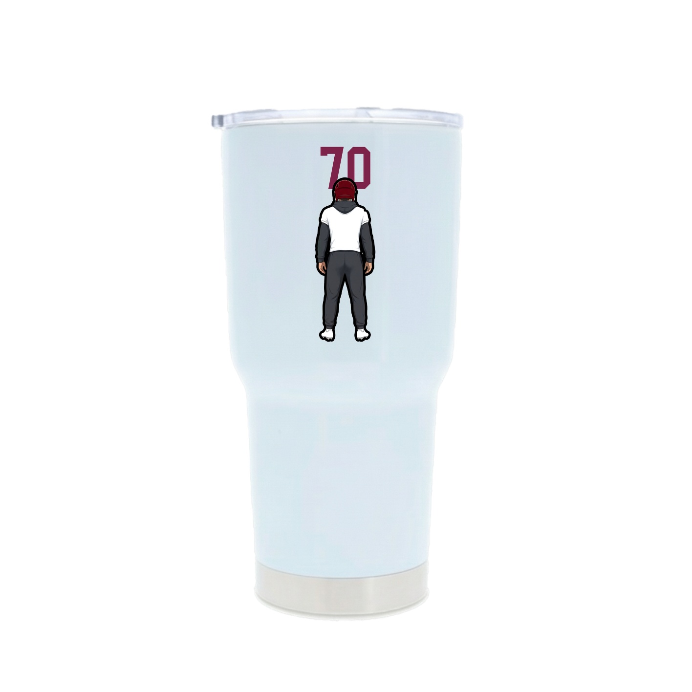 30oz Stainless Steel Tumbler — Number Top in White