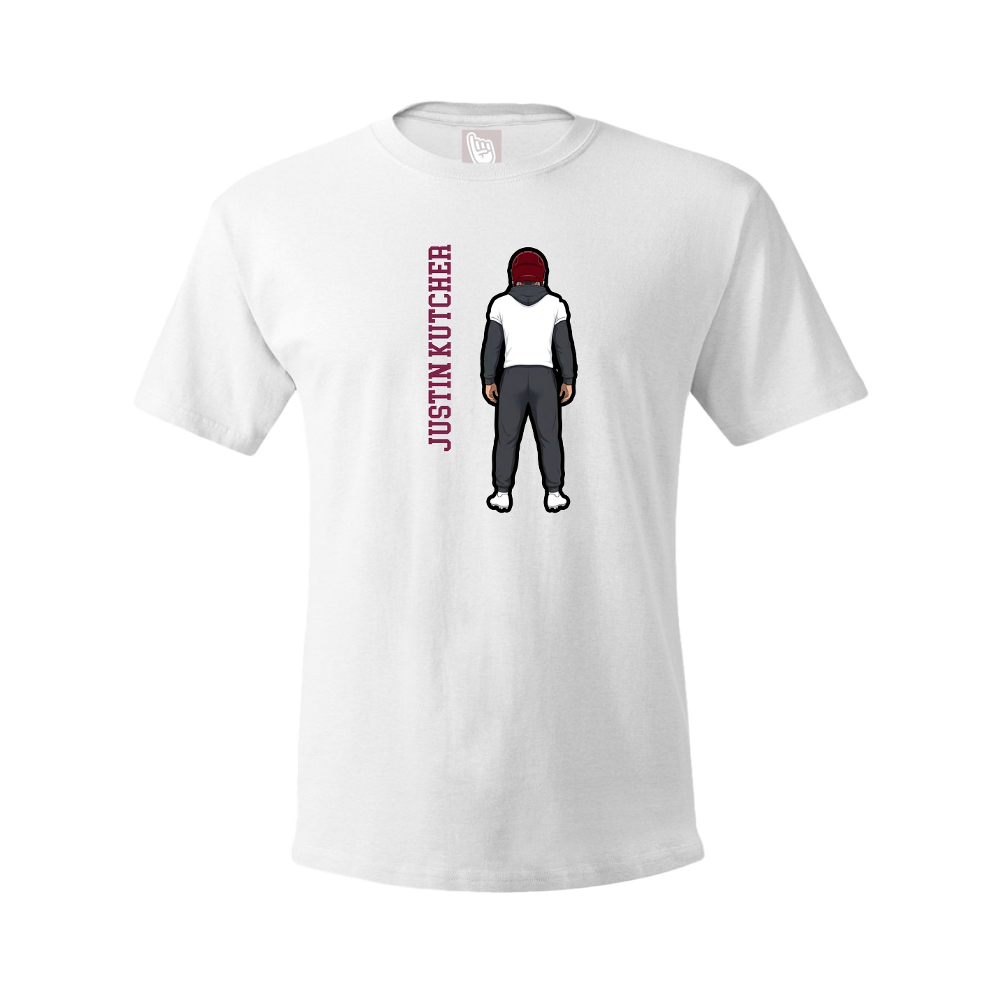 Tee — Name Vertical in White