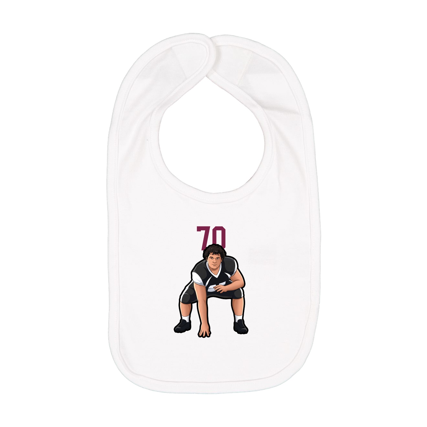 Infant Bib — Number Top in White