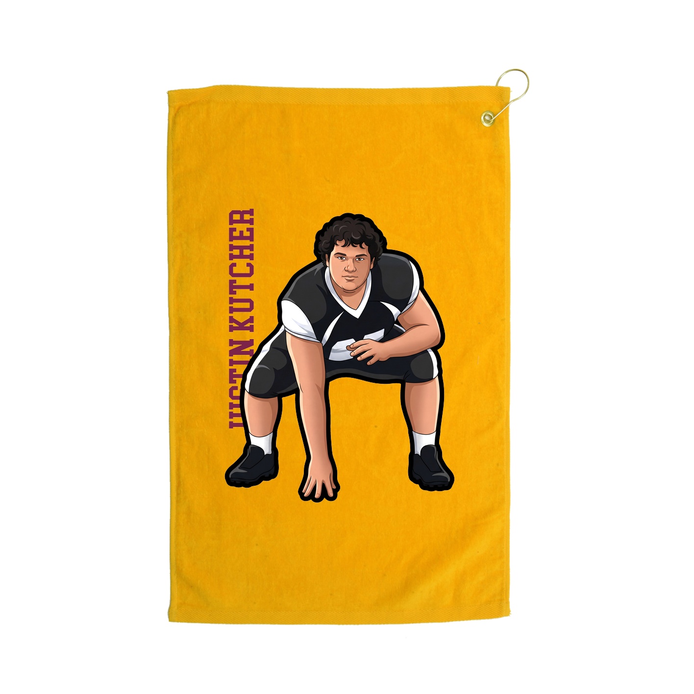 Golf Towel — Name Vertical in Gold