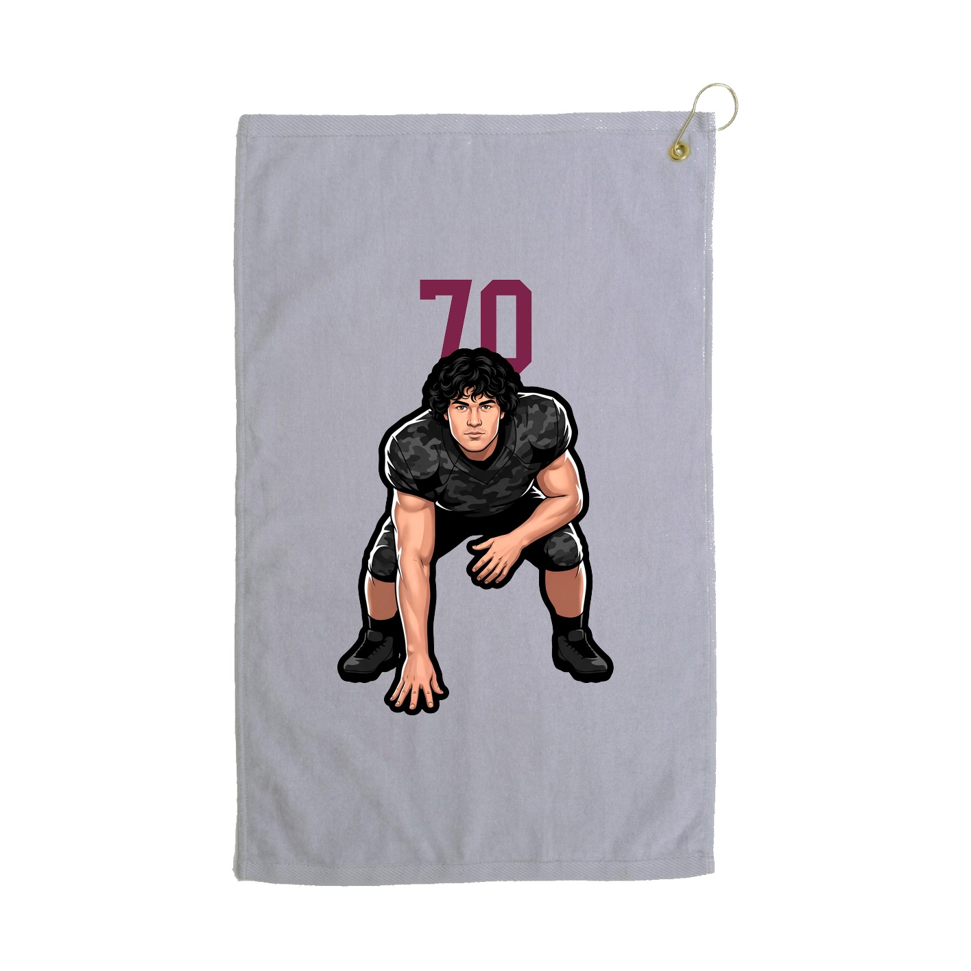 Golf Towel — Number Top in Grey