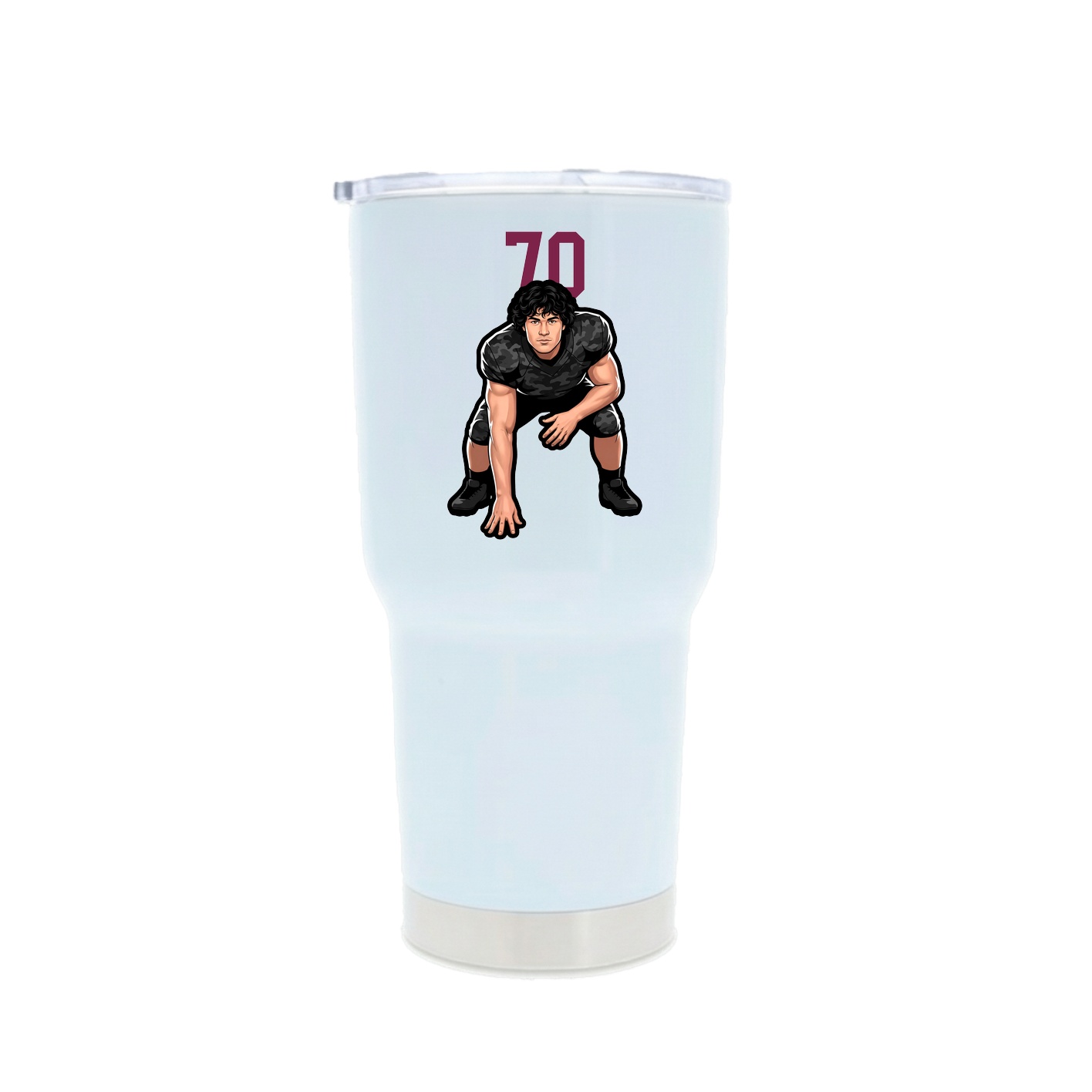 30oz Stainless Steel Tumbler — Number Top in White