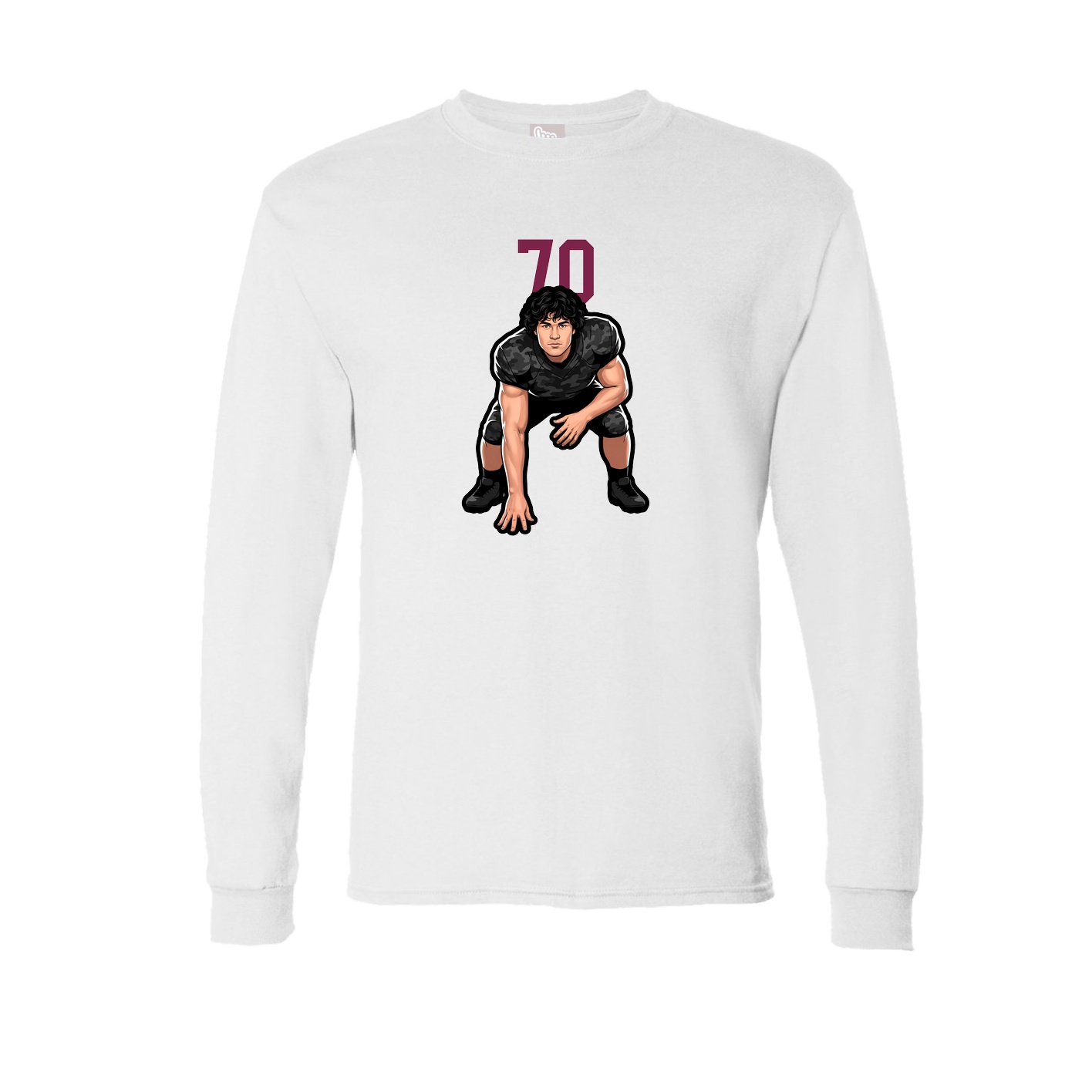 Long Sleeve Tee — Number Top in White