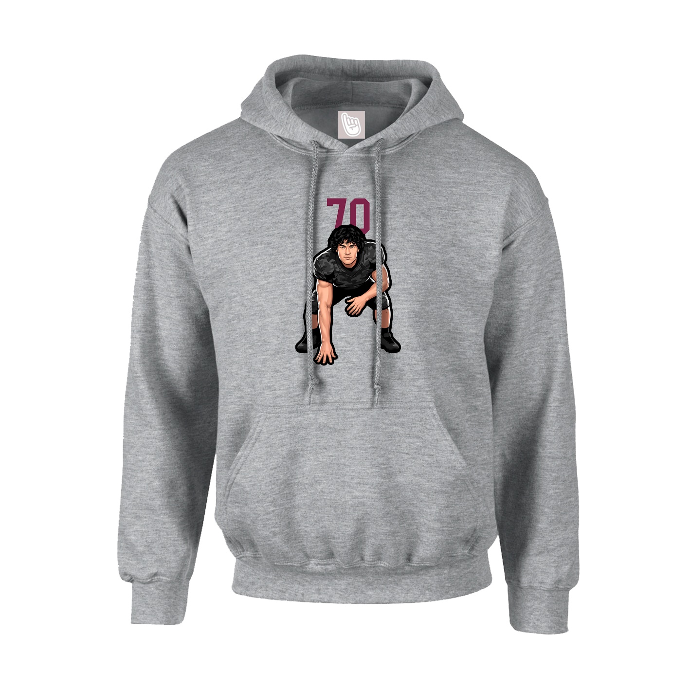 Youth Hoodie — Number Top in Grey