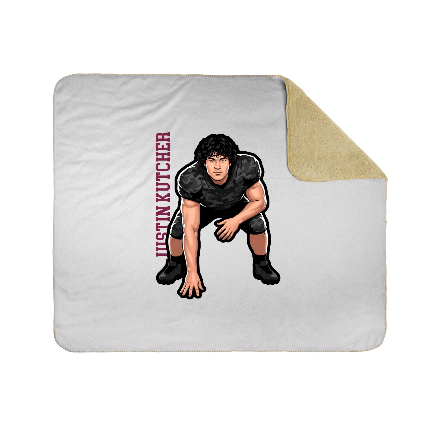 Throw Blanket — Name Vertical in White