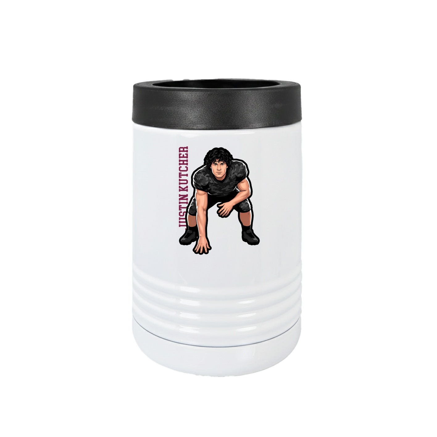 Beverage Holder — Name Vertical in White