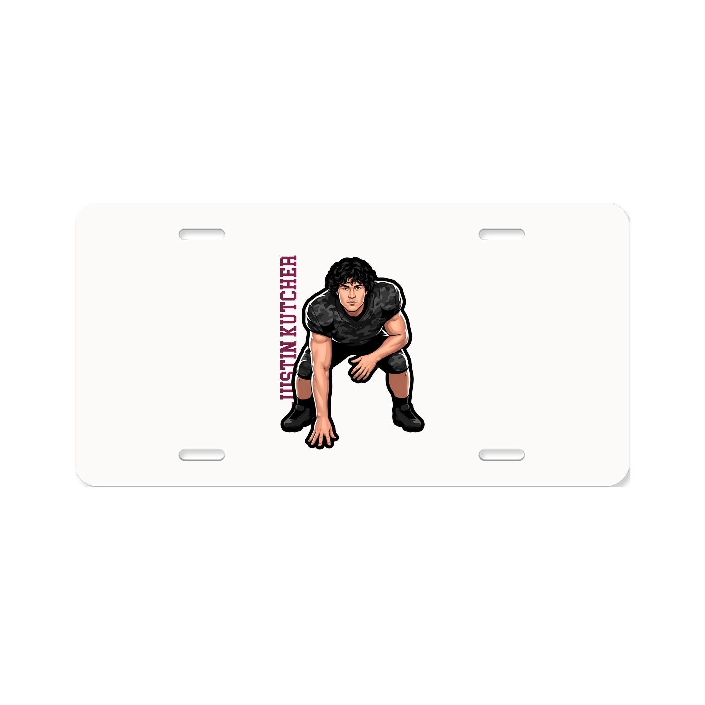 License Plate — Name Vertical in Classic