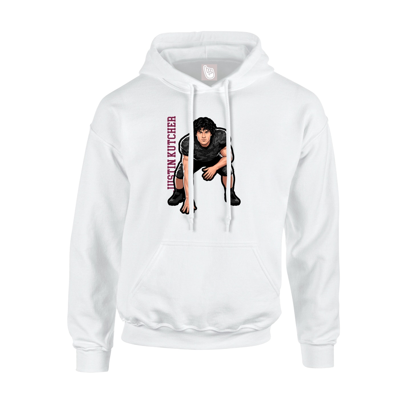 Hoodie — Name Vertical in White