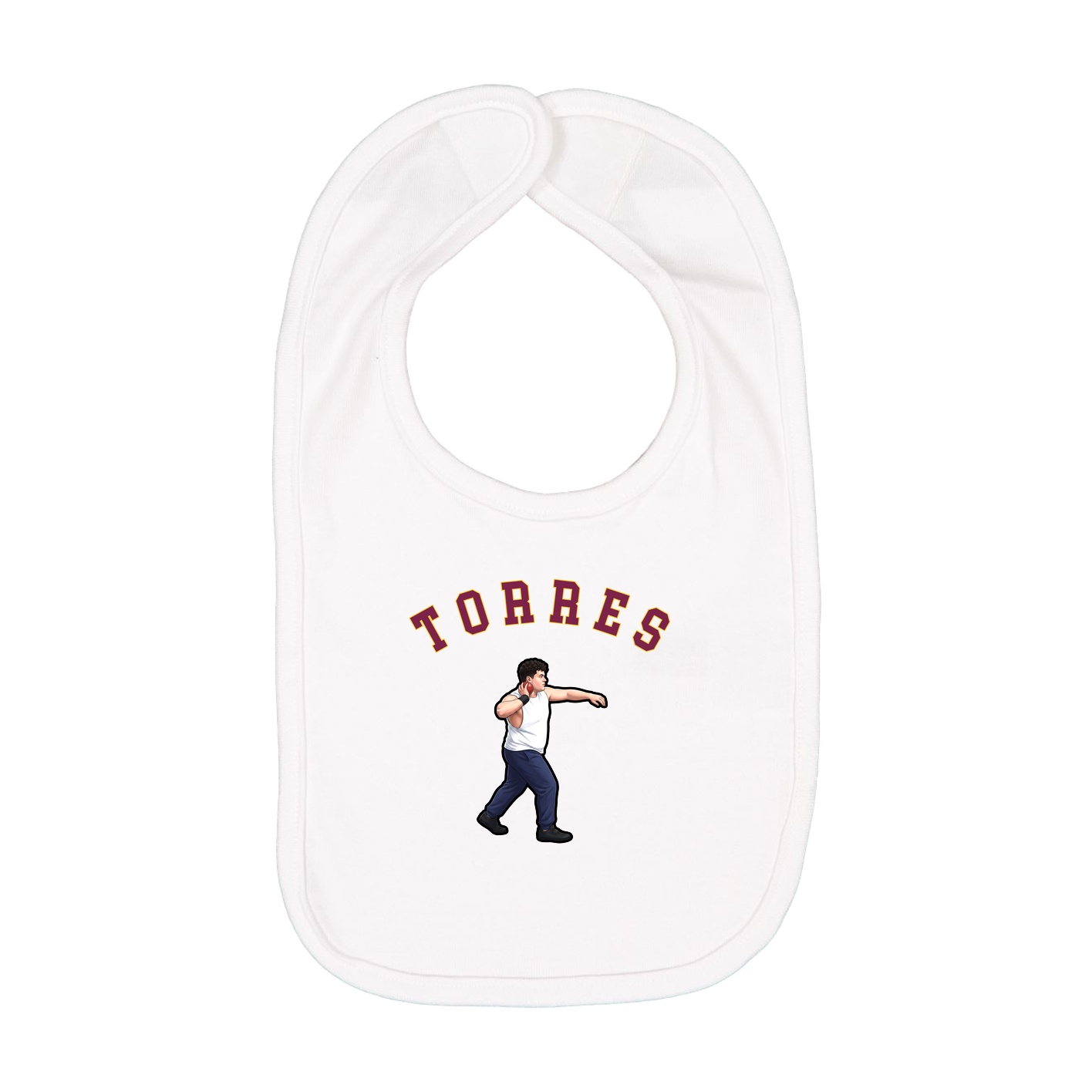 Infant Bib — Shirsey Arch in White