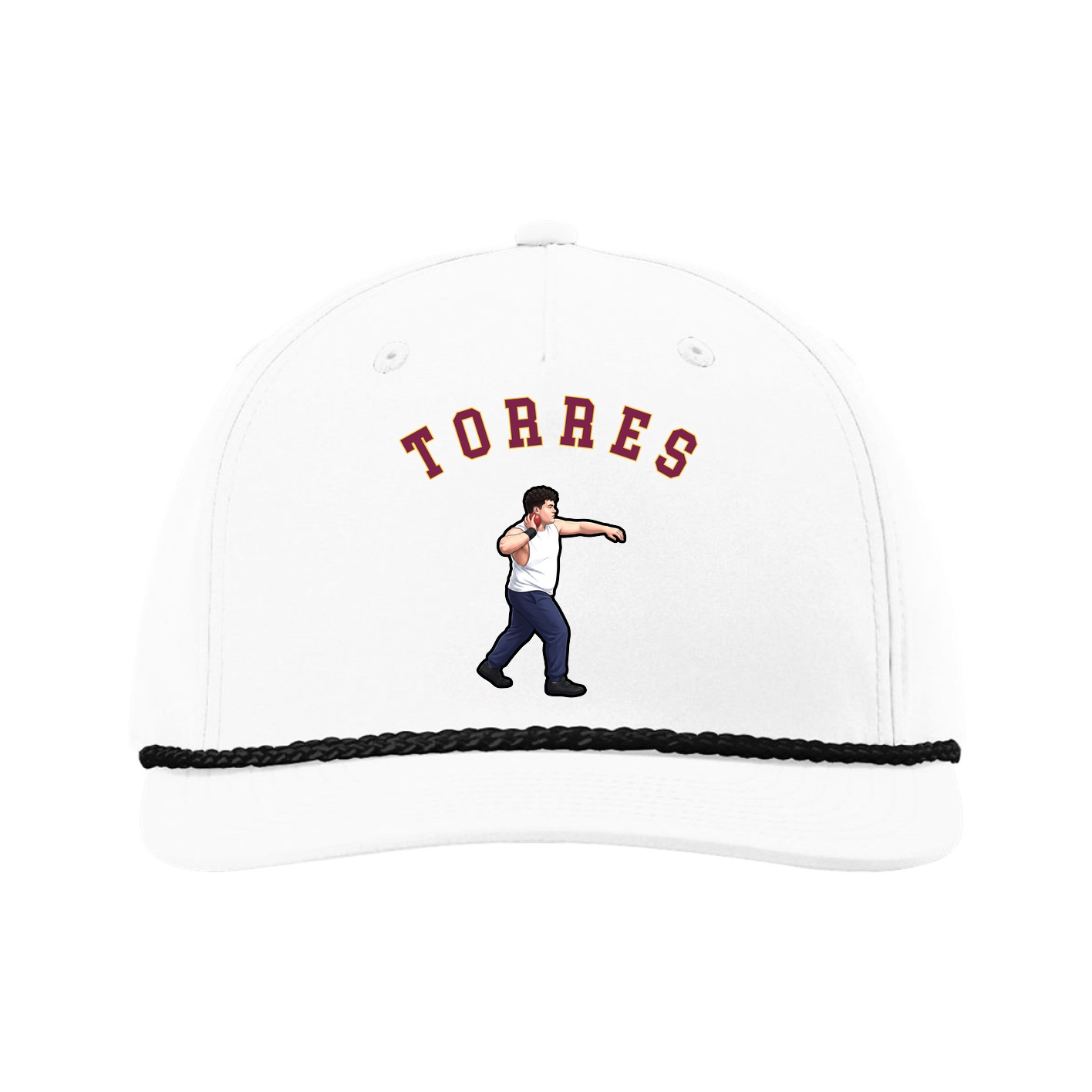 Five-Panel Classic Rope Cap — Shirsey Arch in White