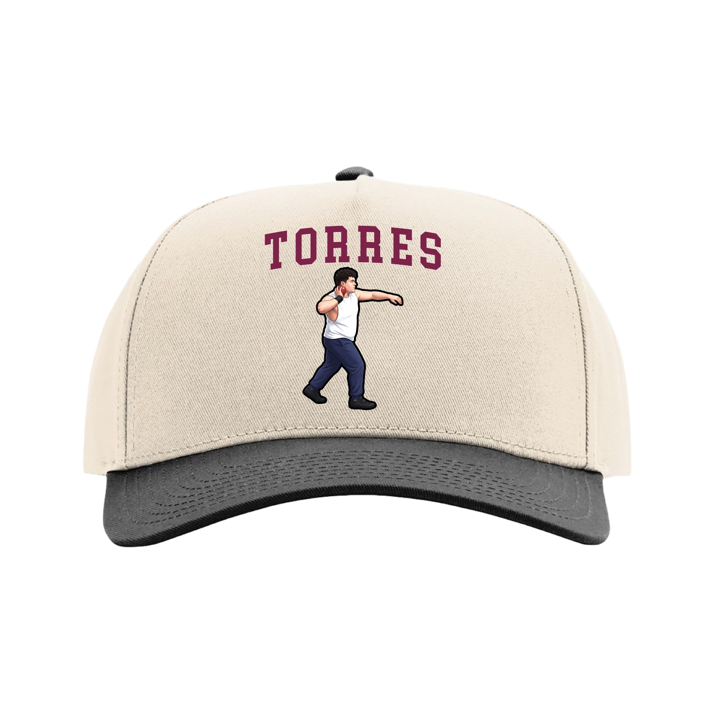 Full Fabric Five-Panel Champ Cap — Shirsey in Cream/Black