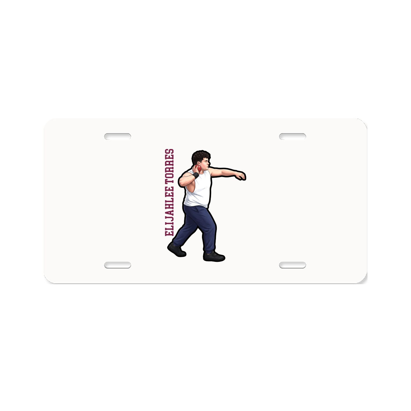 License Plate — Name Vertical in Classic
