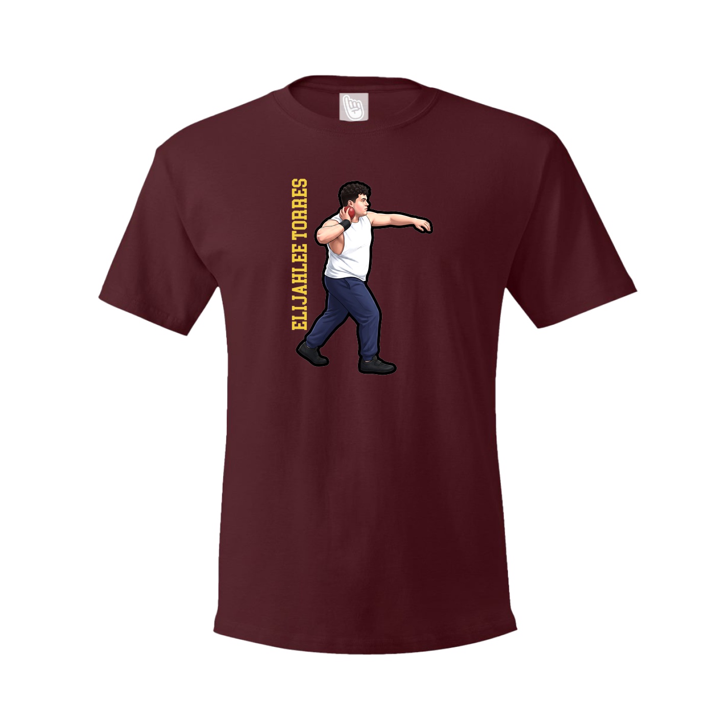 Tee — Name Vertical in Maroon