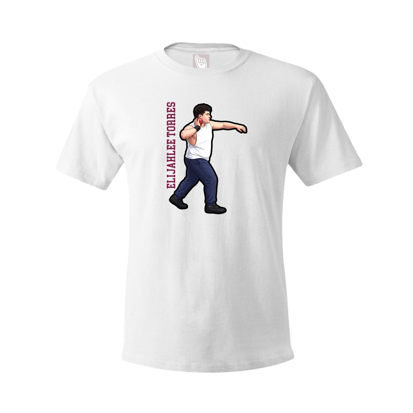Youth Tee — Name Vertical in White