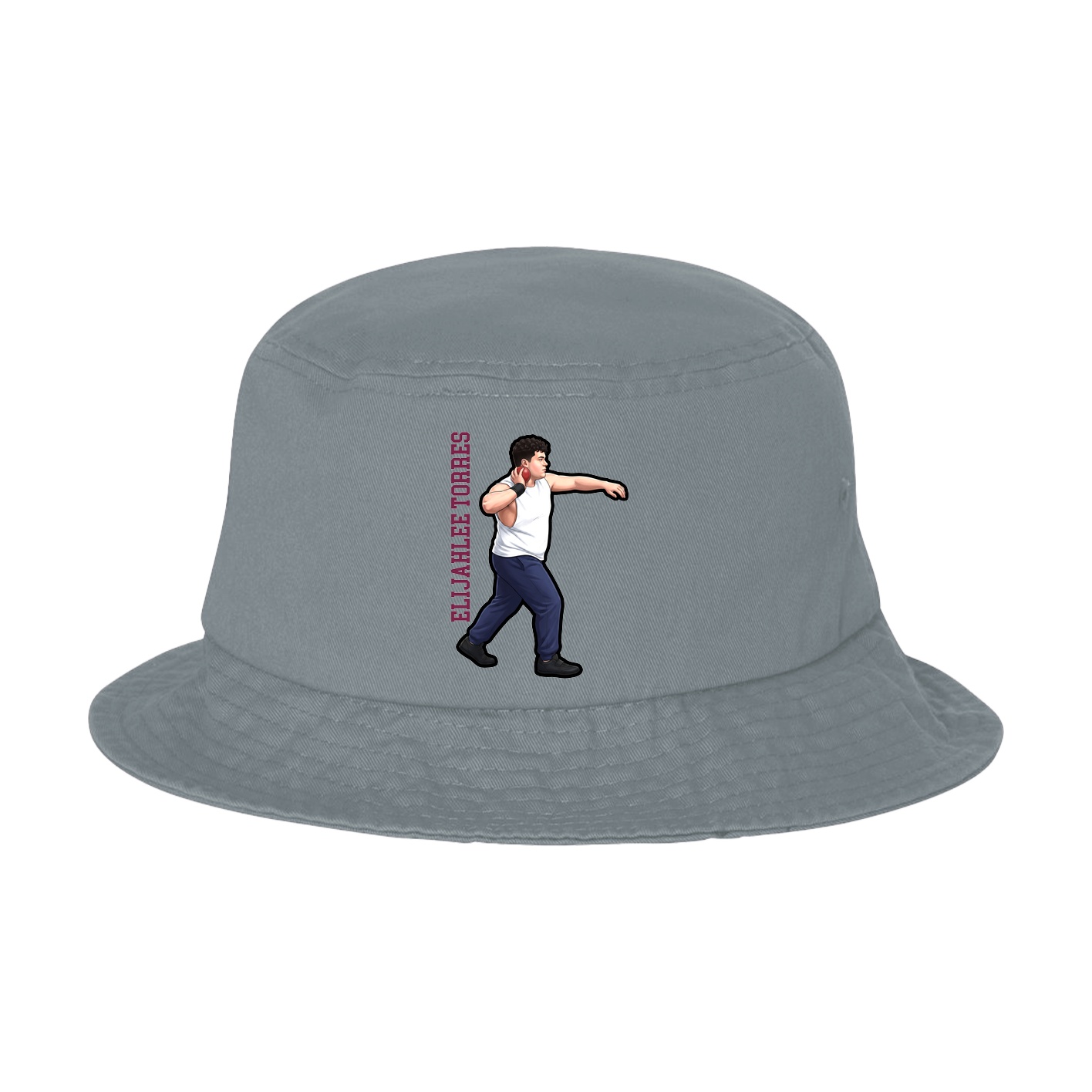 Bucket Cap — Name Vertical in Grey