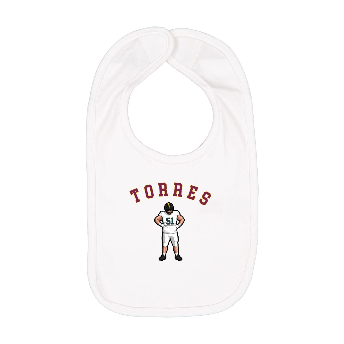 Infant Bib — Shirsey Arch in White