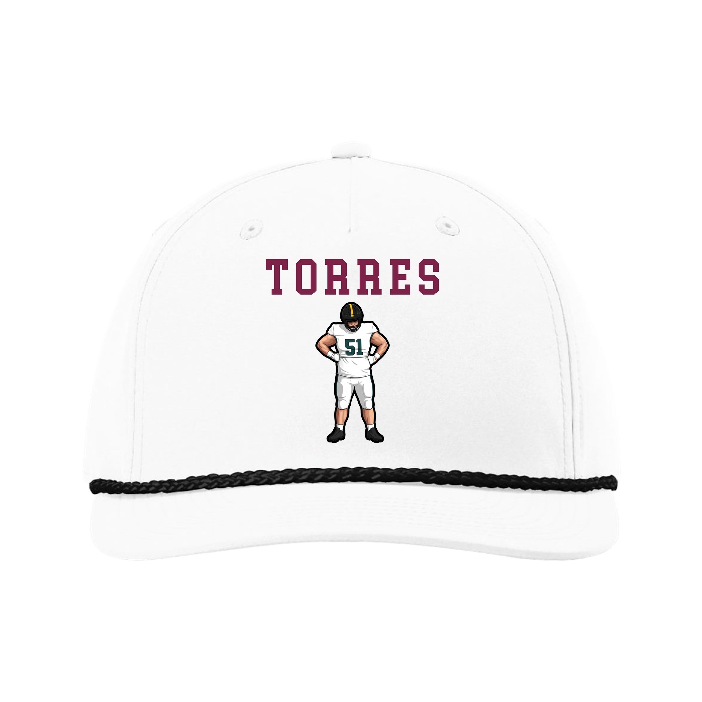 Five-Panel Classic Rope Cap — Shirsey in White