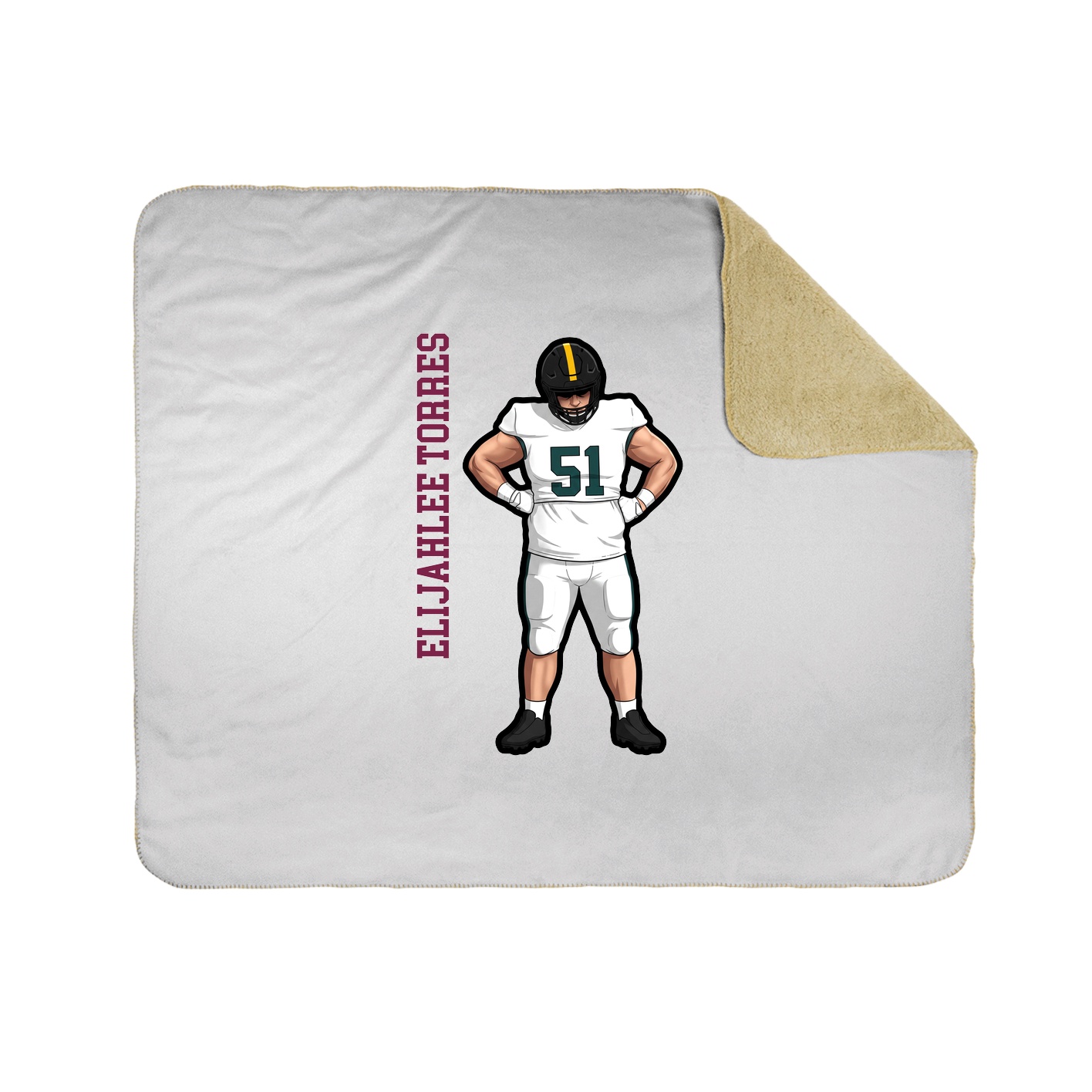 Throw Blanket — Name Vertical in White
