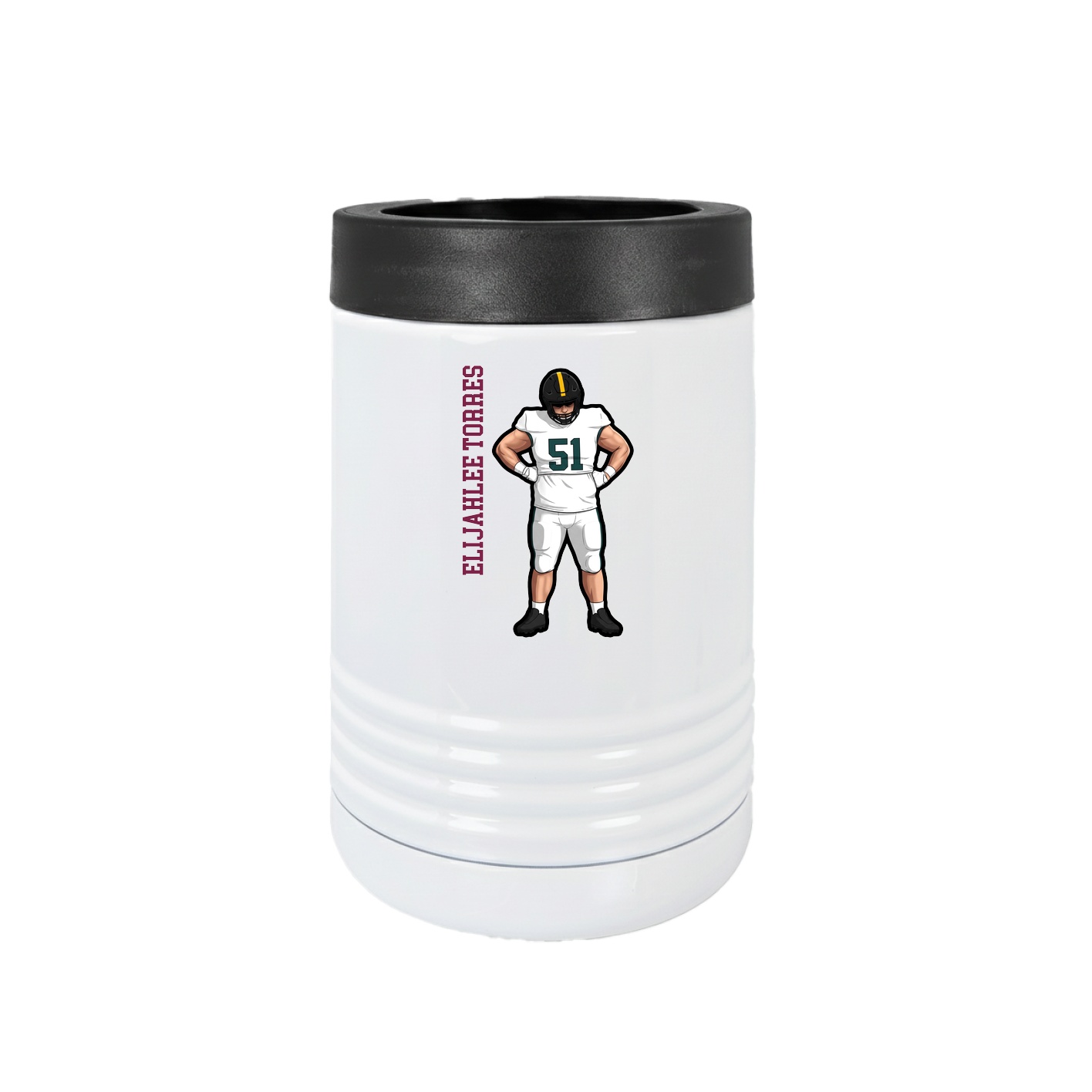 Beverage Holder — Name Vertical in White